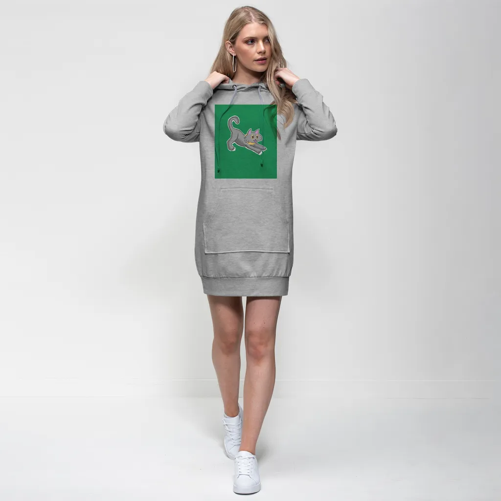 Cat Illustration Premium Adult Hoodie Dress