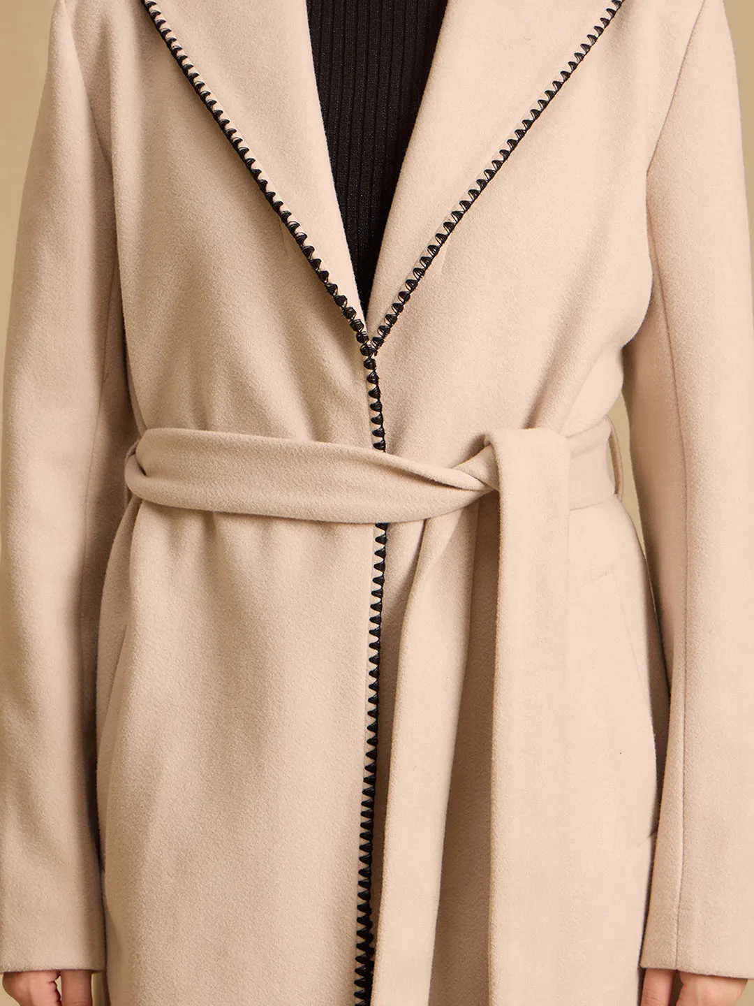 Chain Stitch Detail Overcoat