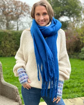 Cosy Plain Winter Scarf - Royal Blue