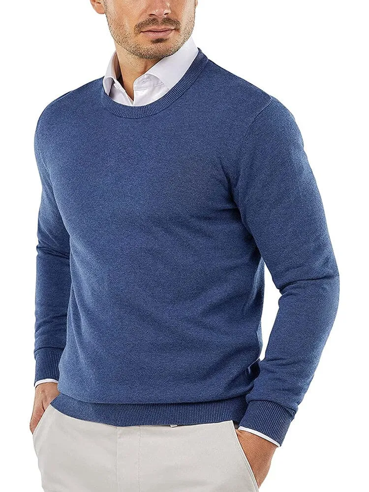 Crew Neck Slim Fit Pullover Knitted Sweater (US Only)