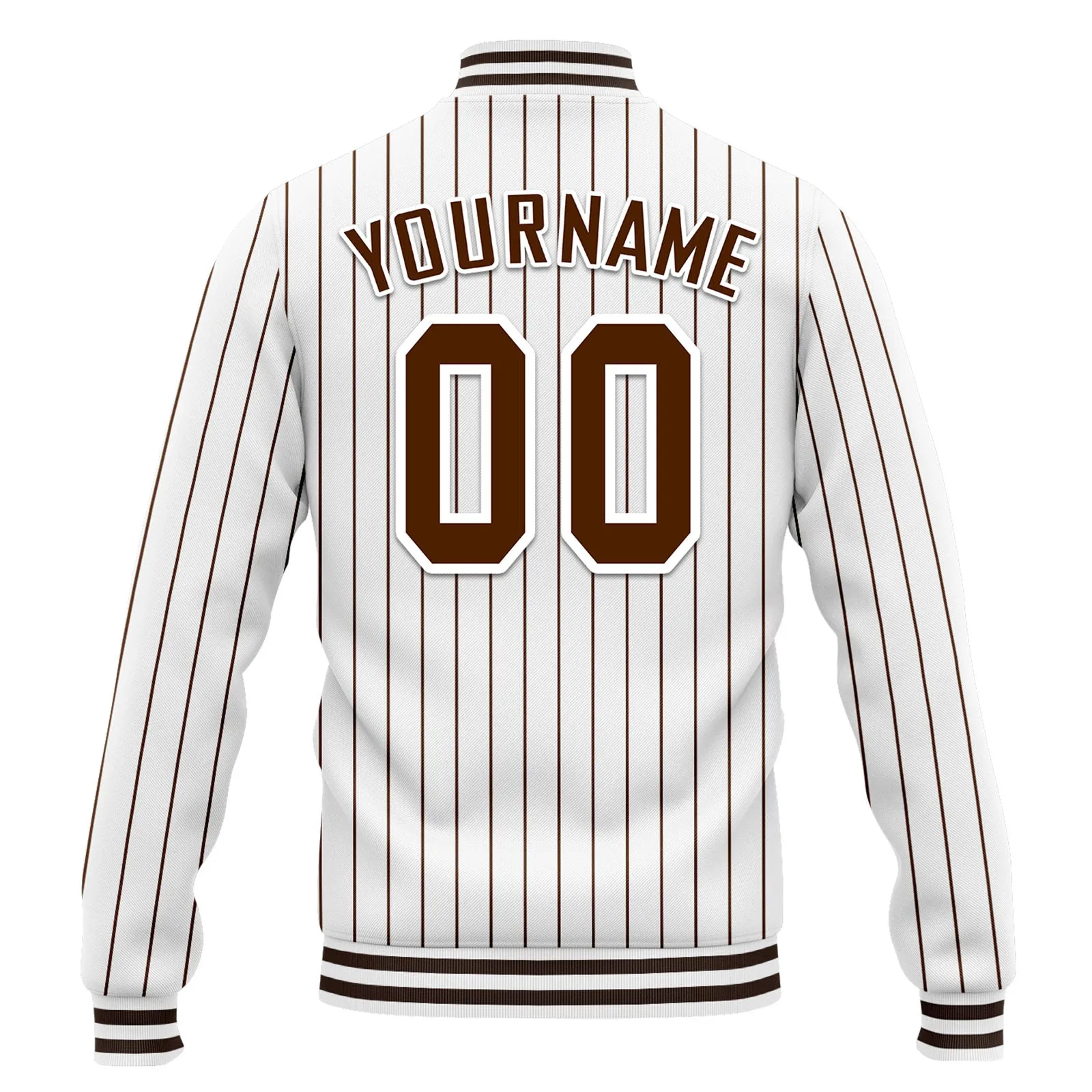 Custom Auburn White Stripe Fashion Jacket Bomber Full-Snap Varsity Letterman Personalized Jacket FZ005-D020219-24