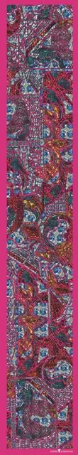 Death's Head Pink Long Silk Scarf