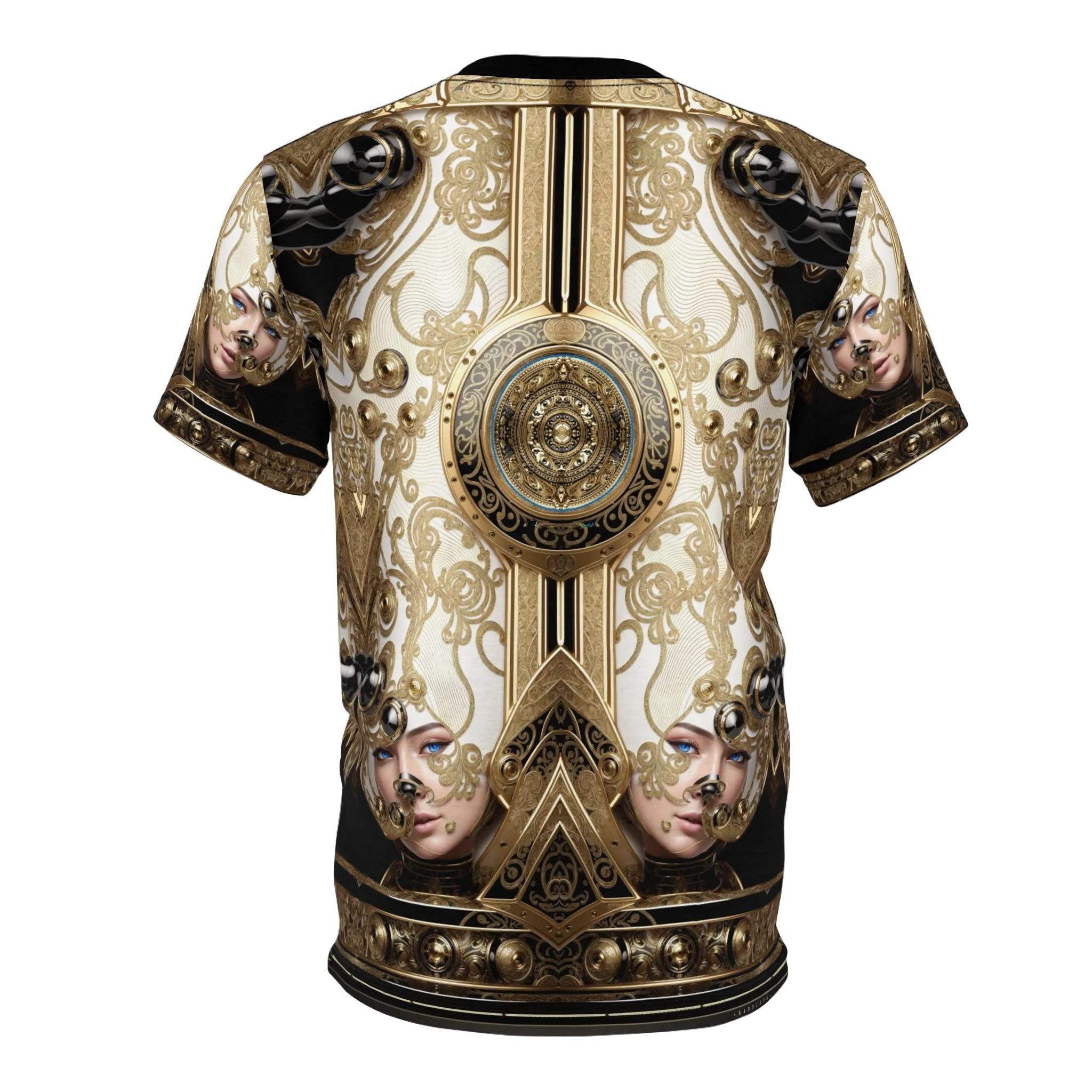 Decorative Gold Unisex Tee All over Print T-Shirt Baroque Tee Unisex T-Shirt Gold Emblem Tee | D20206