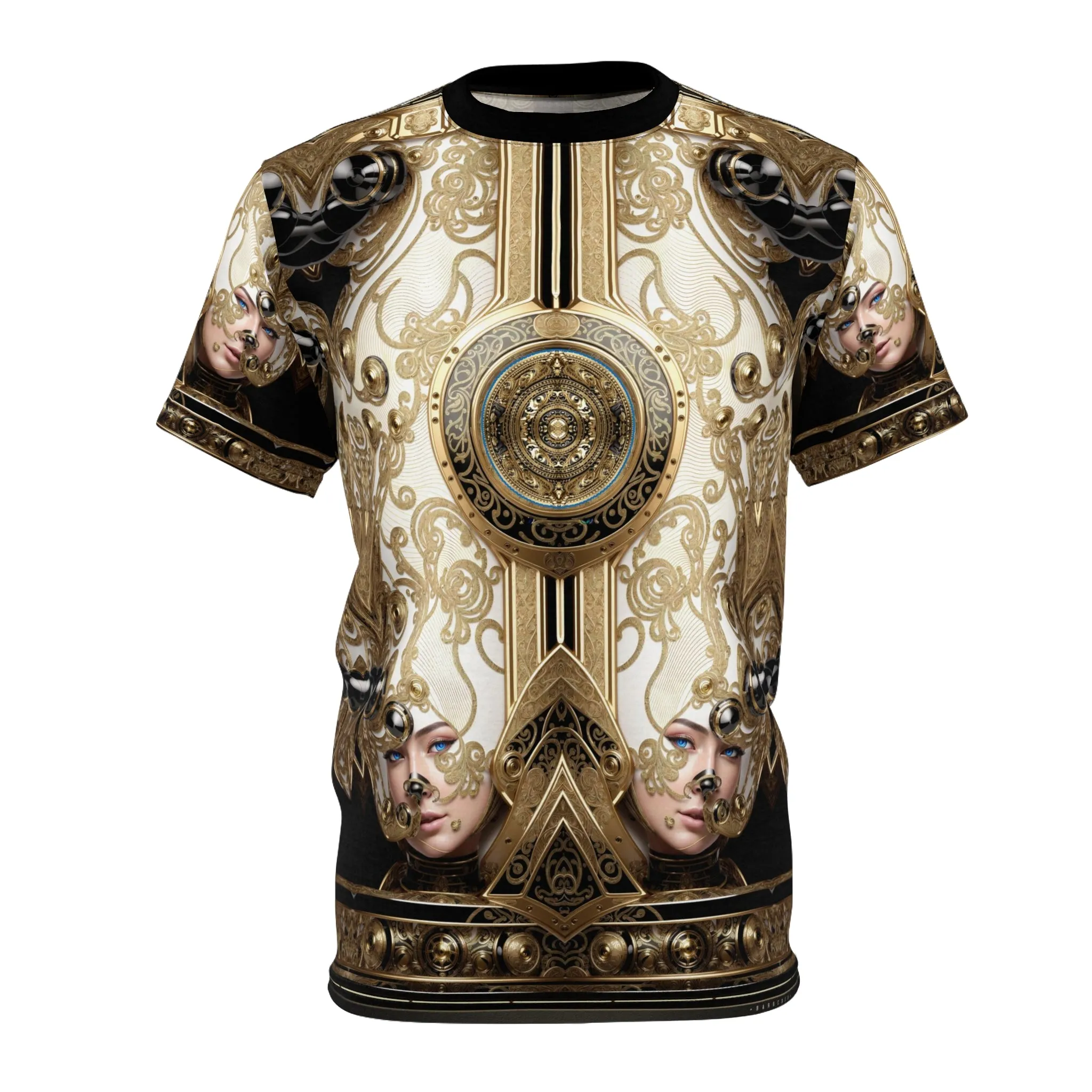 Decorative Gold Unisex Tee All over Print T-Shirt Baroque Tee Unisex T-Shirt Gold Emblem Tee | D20206