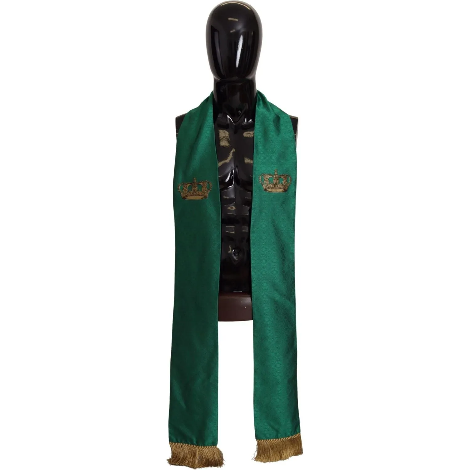 Dolce & Gabbana Elegant Green Silk Blend Men's Scarf