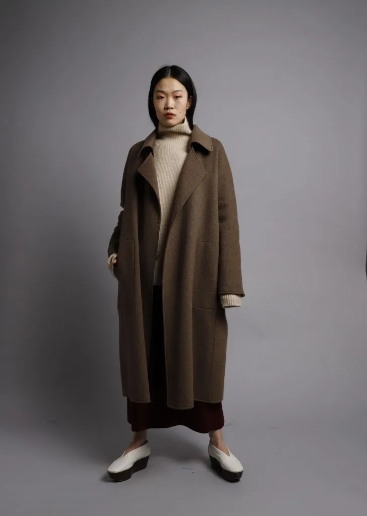 Double-Face Yak Coat — Brown