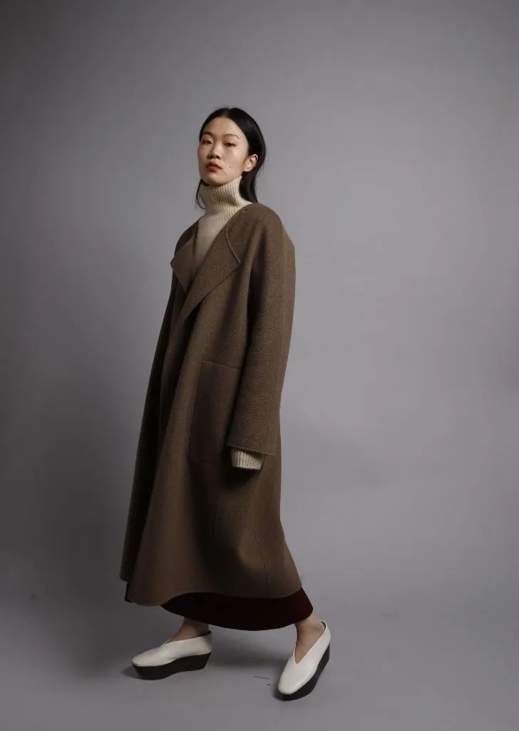 Double-Face Yak Coat — Brown