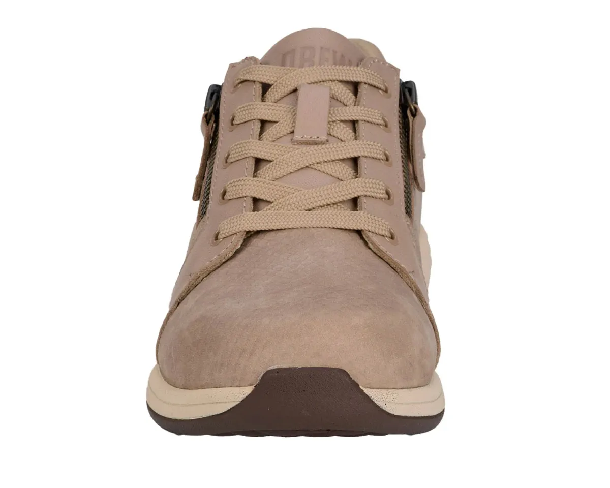 Drew Tally Women's Laces 2 Zippers Shoe In Taupe Combo