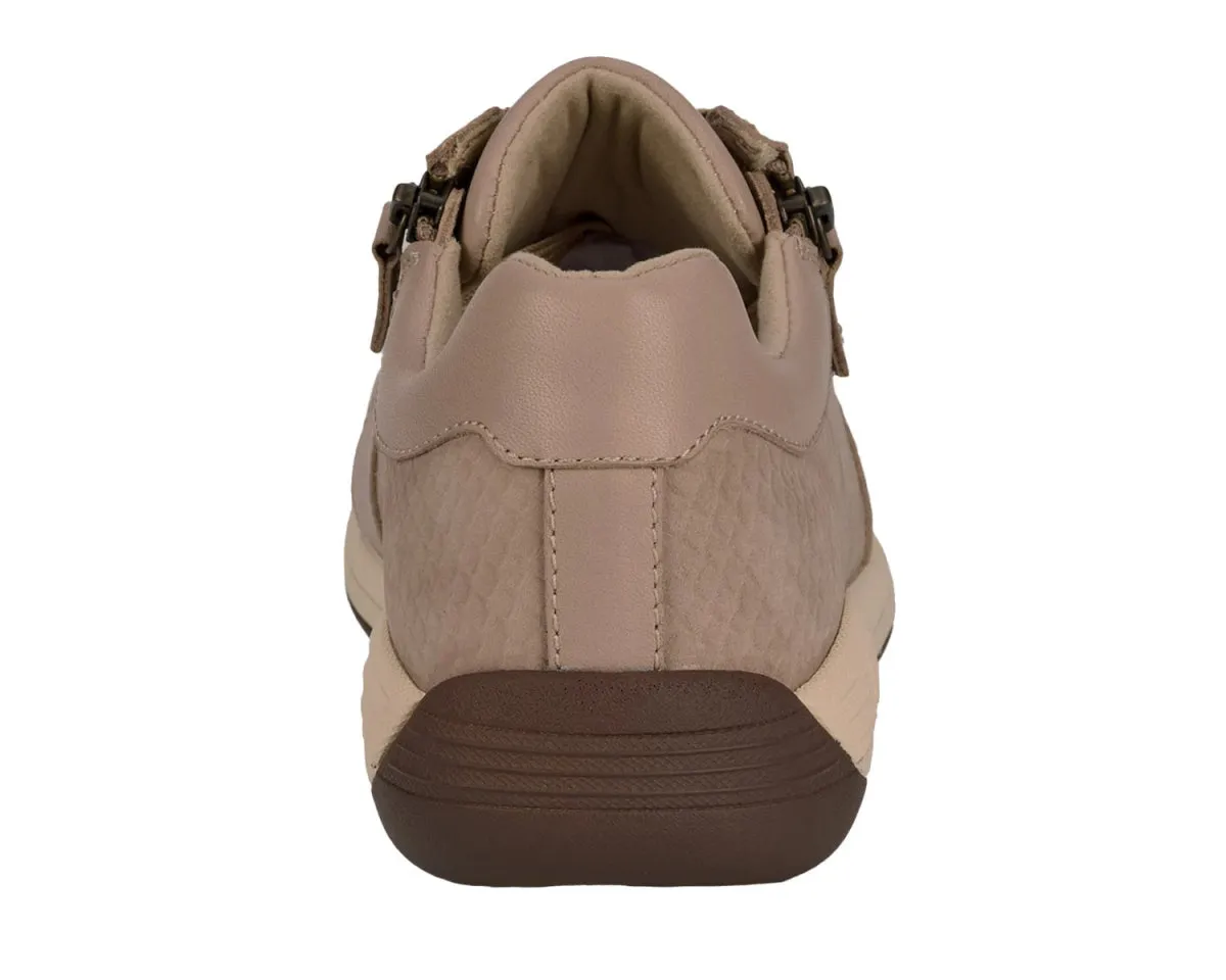 Drew Tally Women's Laces 2 Zippers Shoe In Taupe Combo