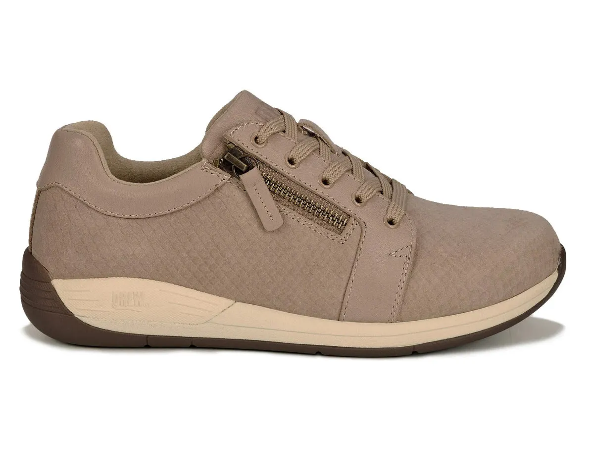 Drew Tally Women's Laces 2 Zippers Shoe In Taupe Combo