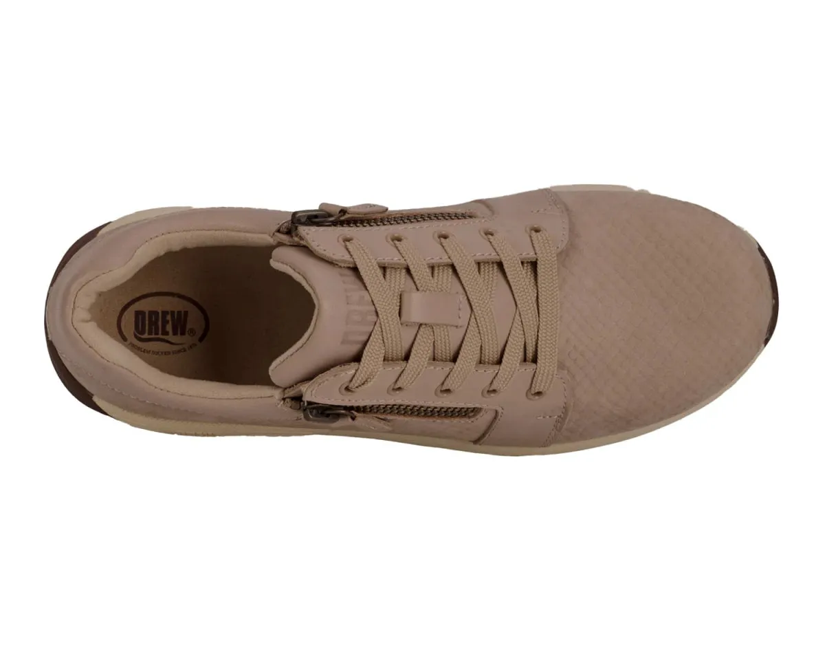 Drew Tally Women's Laces 2 Zippers Shoe In Taupe Combo