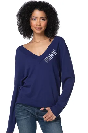 Eco Cotton V-Neck Sweater | Imagine