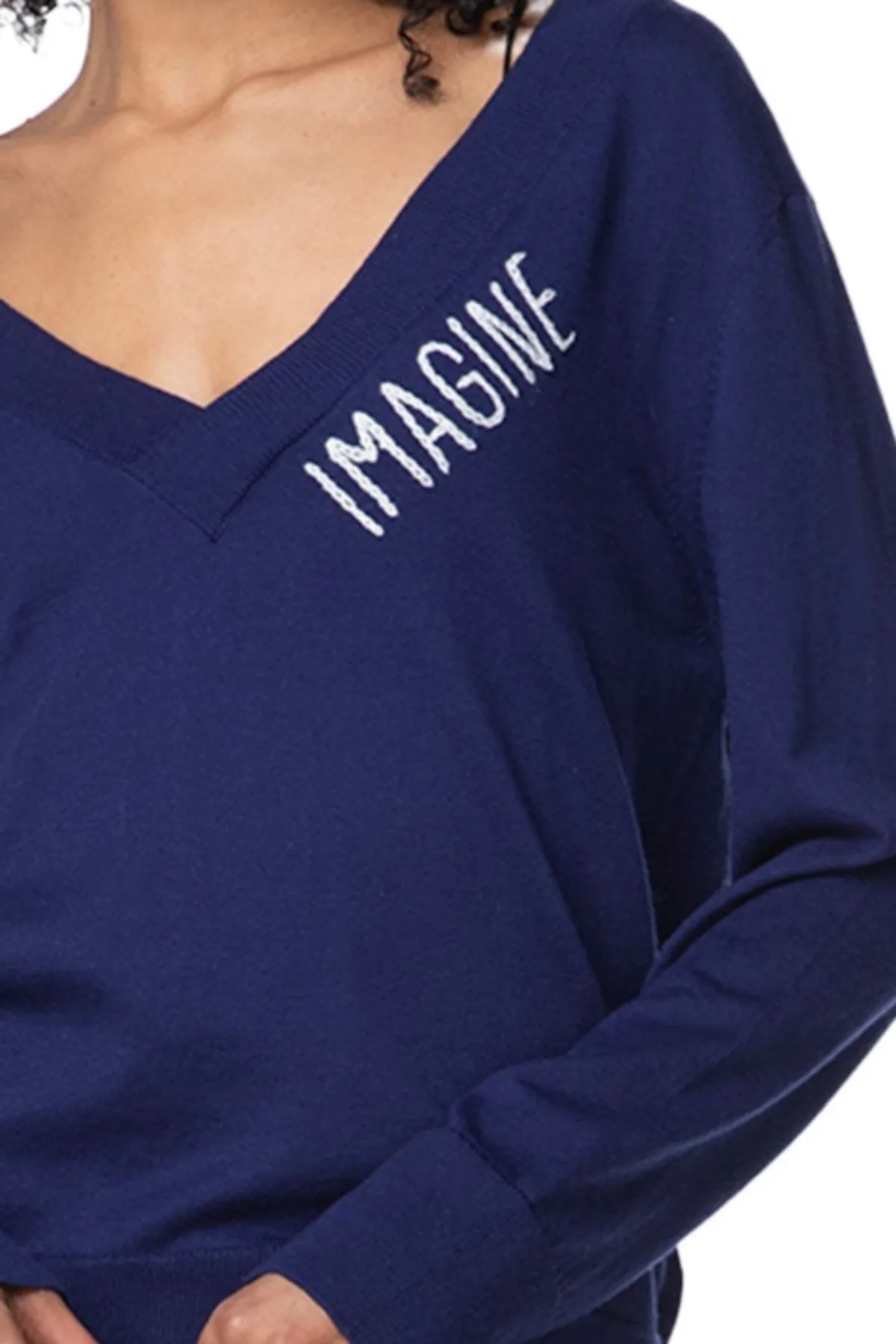 Eco Cotton V-Neck Sweater | Imagine