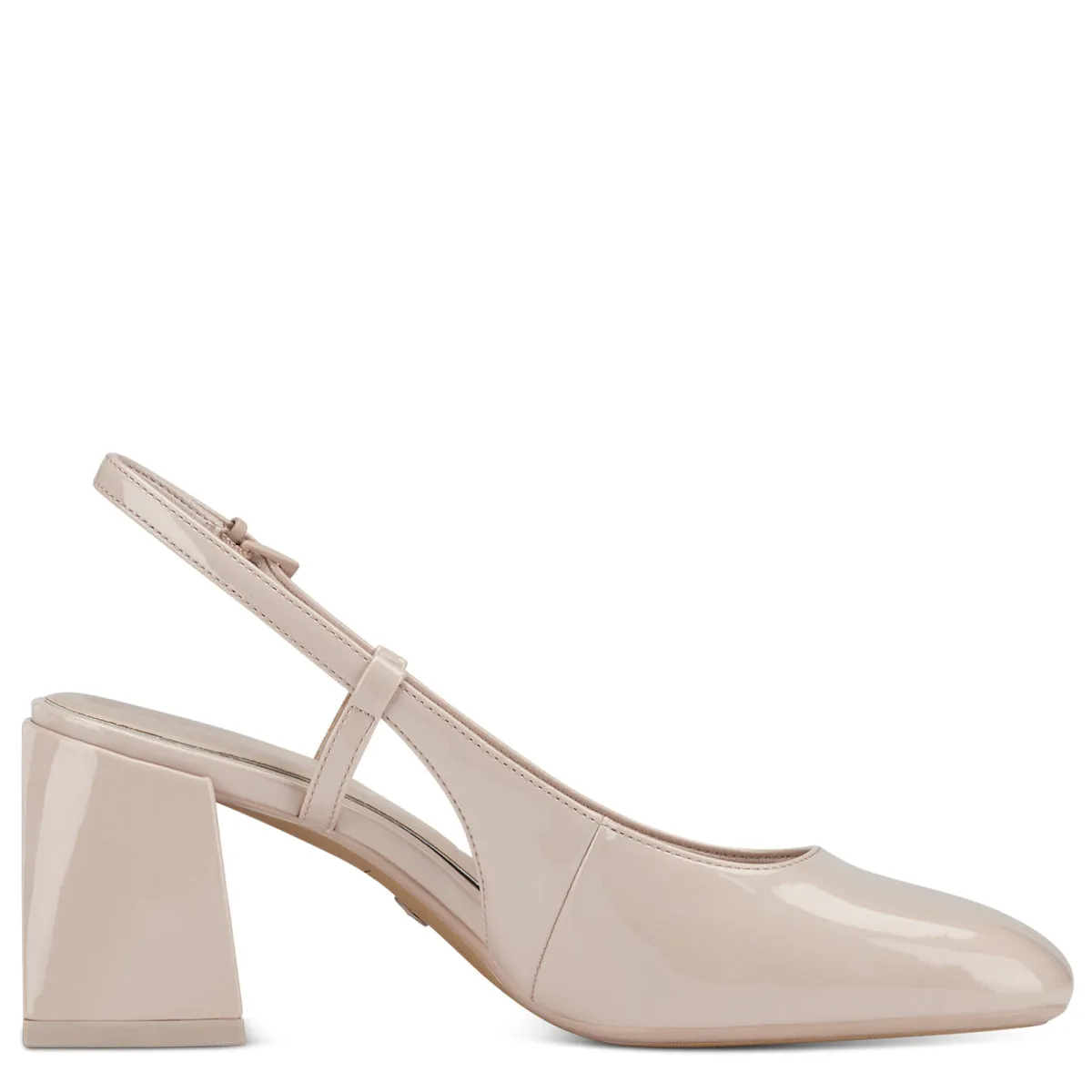 Elegant Nude Slingback Block Heel