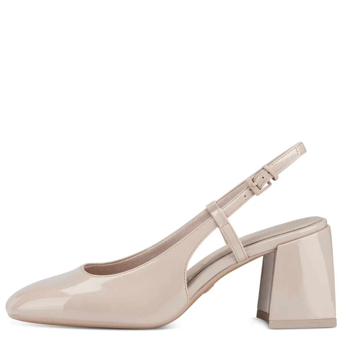 Elegant Nude Slingback Block Heel