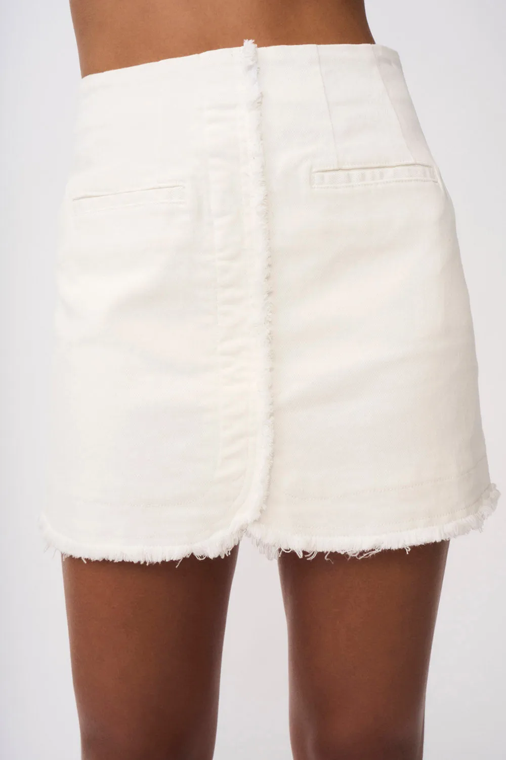 Ember Denim Mini Skirt- Ivory Denim