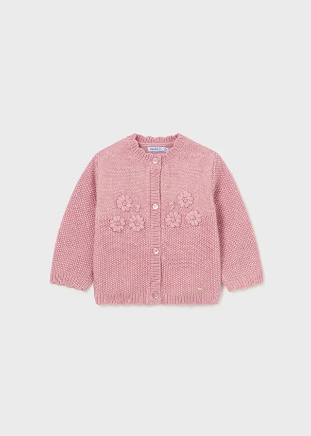 Embroidered Knit Cardigan, Rose, 2314