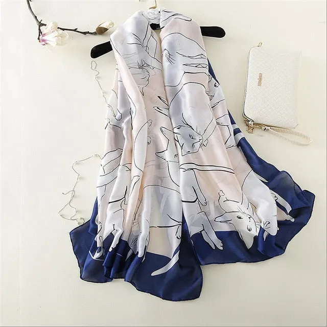 Fashion Silk Scarf Printed Bandana Shawl #5056