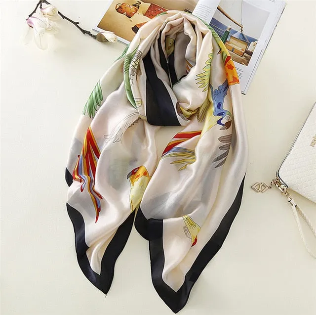 Fashion Silk Scarf Printed Bandana Shawl #5056