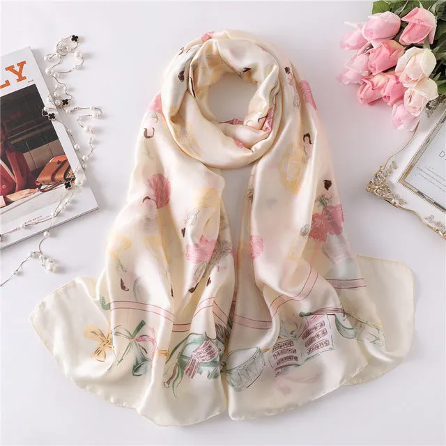 Fashion Silk Scarf Printed Bandana Shawl #5056