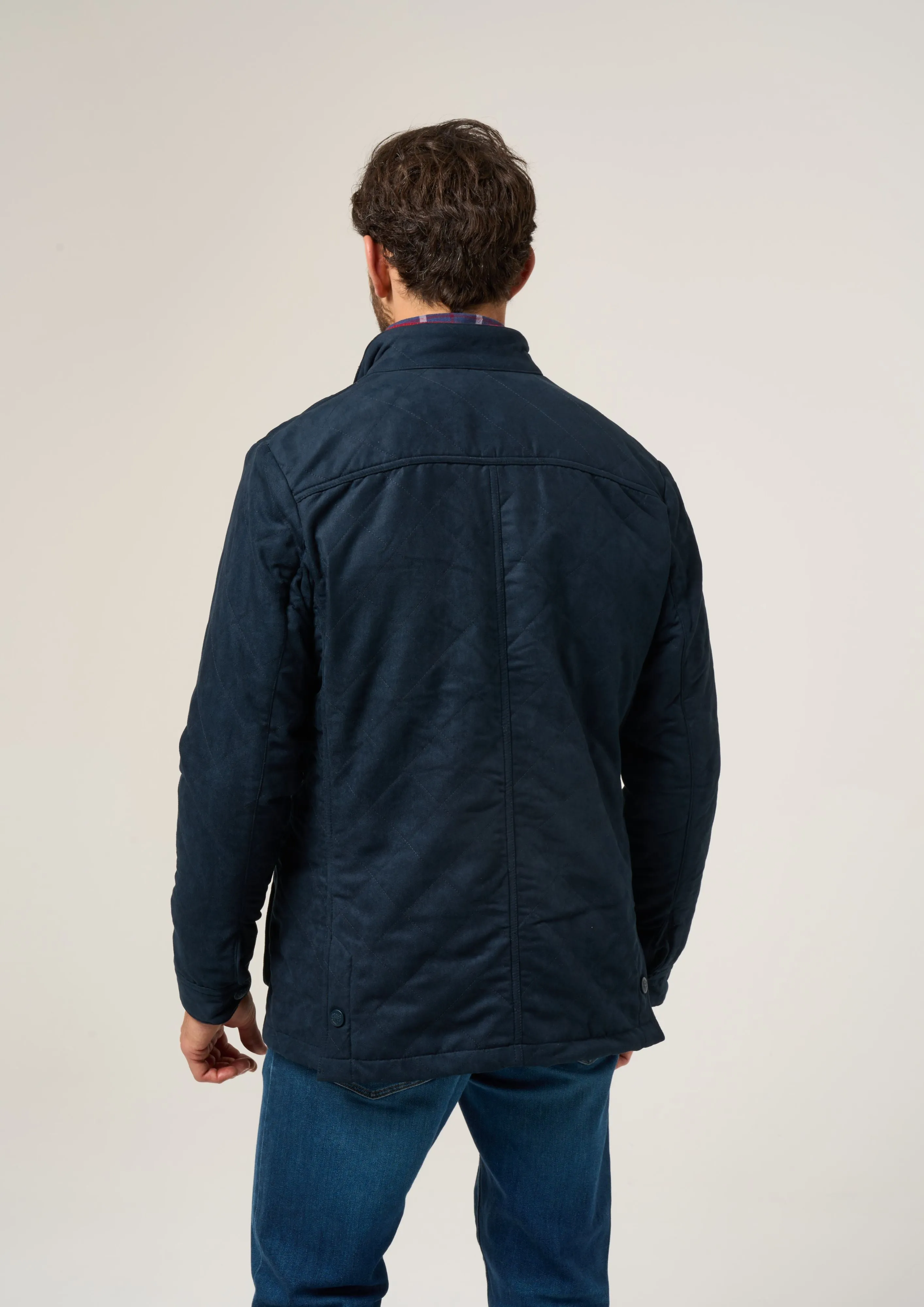 Felwell Men's Quilted Jacket In Dark Navy - Regular Fit