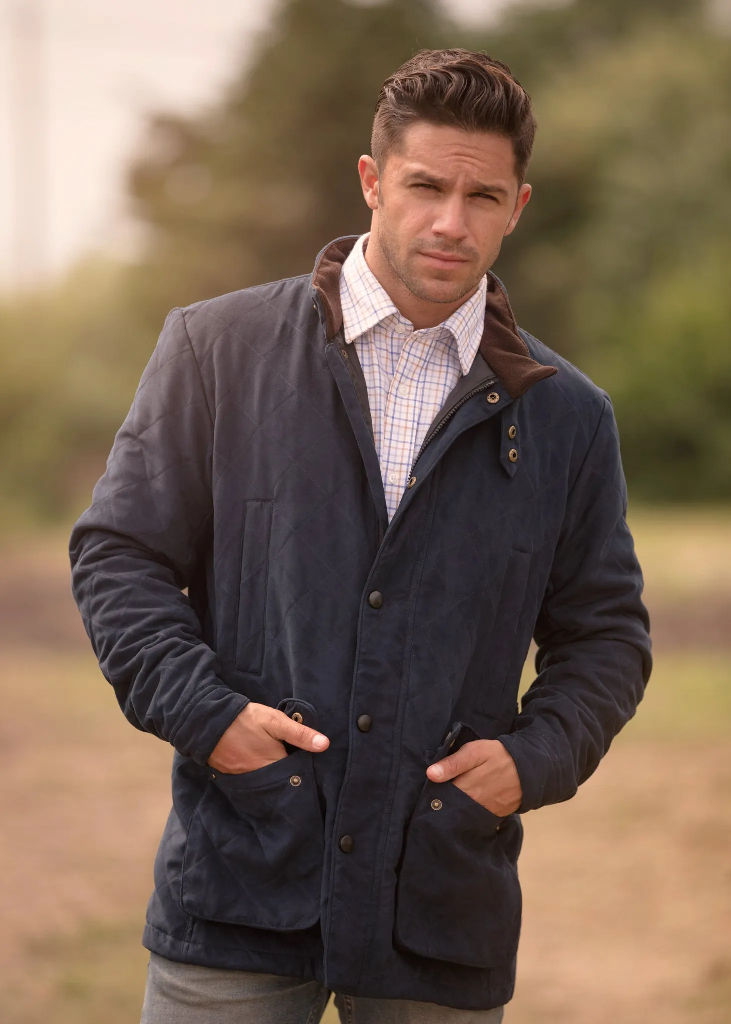 Felwell Men's Quilted Jacket In Dark Navy - Regular Fit