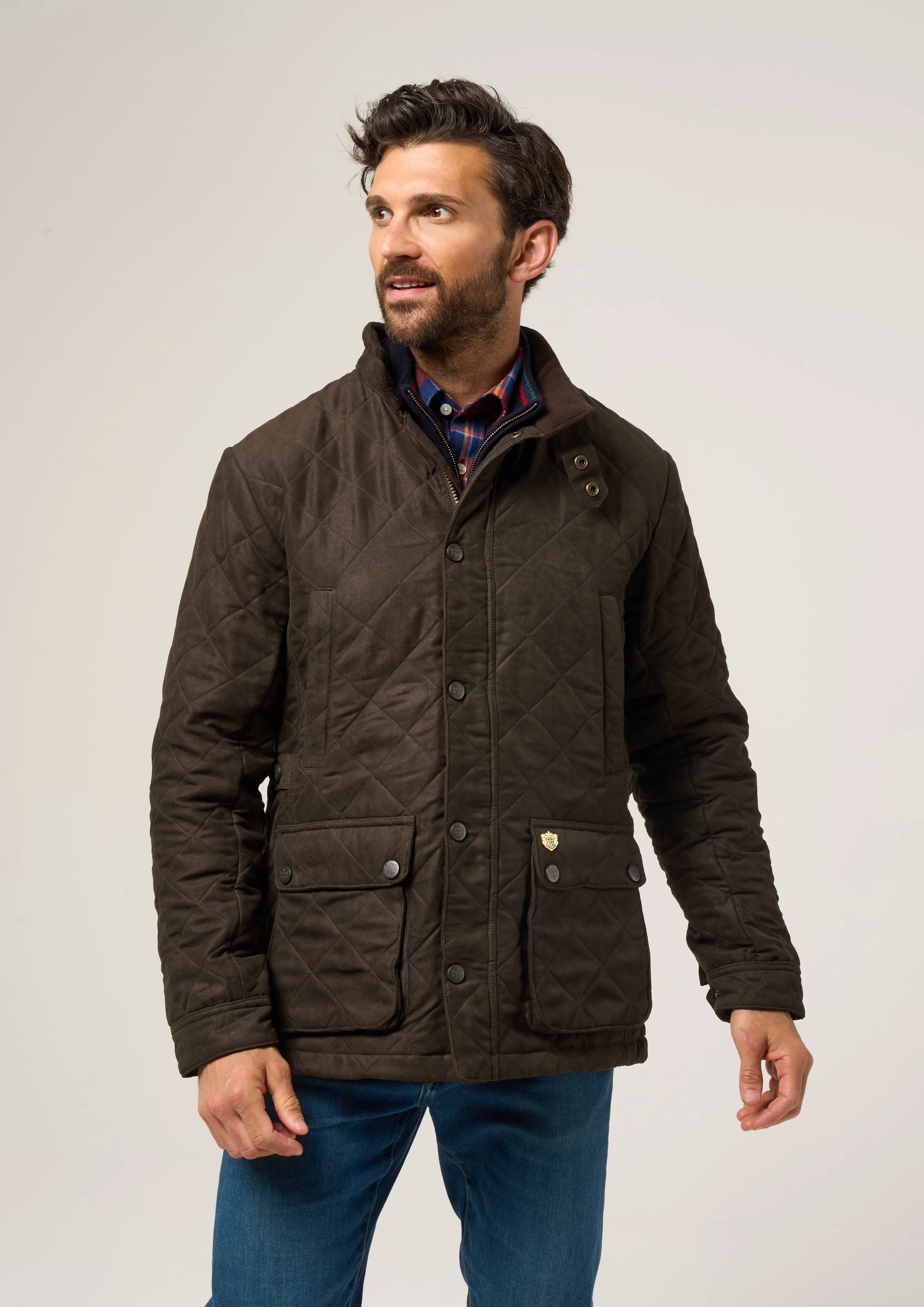 Felwell Men's Quilted Jacket In Olive - Regular Fit