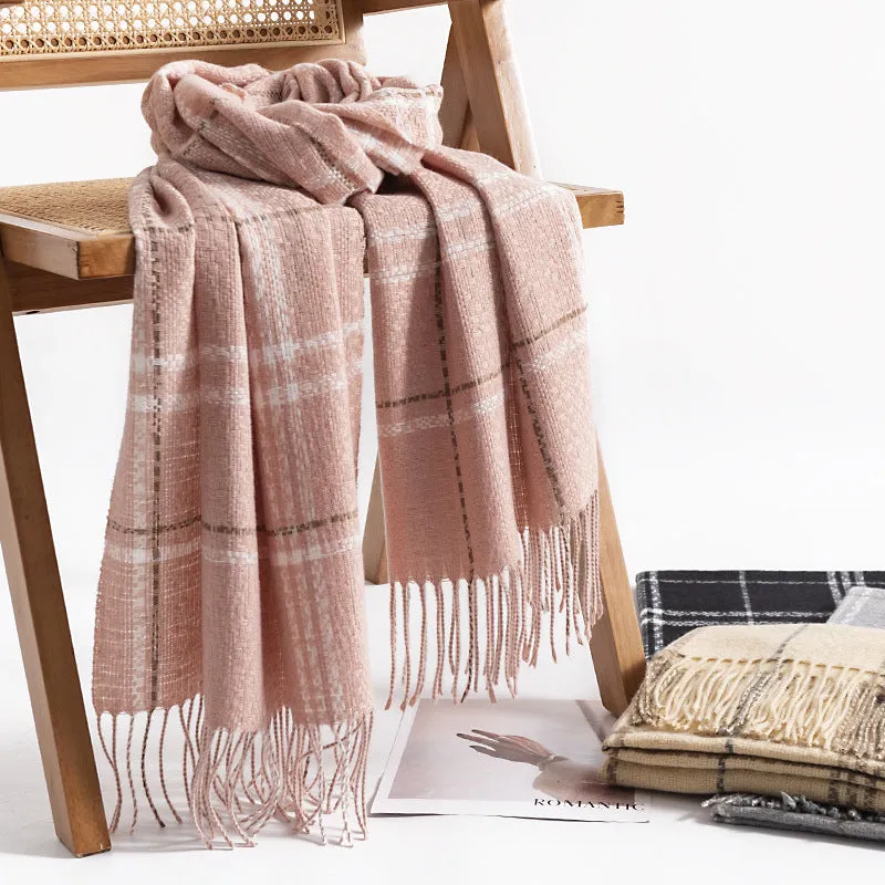 FH23-5203 Lattice stripe winter scarf