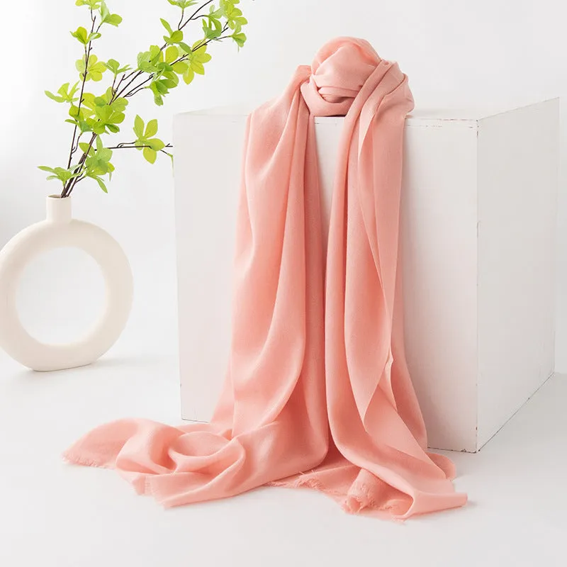 FHY24-7010 Solid color wool scarf hijab plain hijab/tudung winter scarf