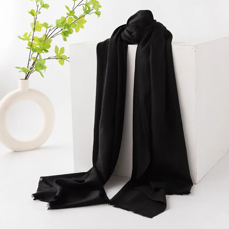 FHY24-7010 Solid color wool scarf hijab plain hijab/tudung winter scarf