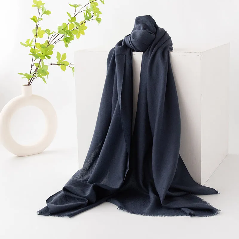 FHY24-7010 Solid color wool scarf hijab plain hijab/tudung winter scarf