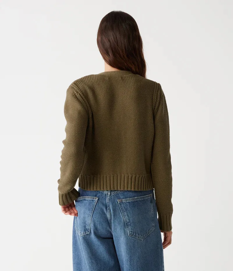 Fran Sweater Cardigan in Olive