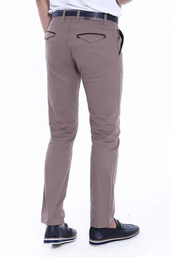 Gabardin Pockets Cream Men Pants - Wessi