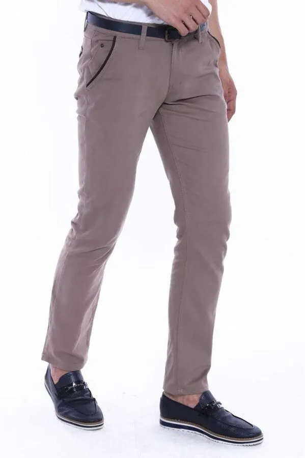 Gabardin Pockets Cream Men Pants - Wessi