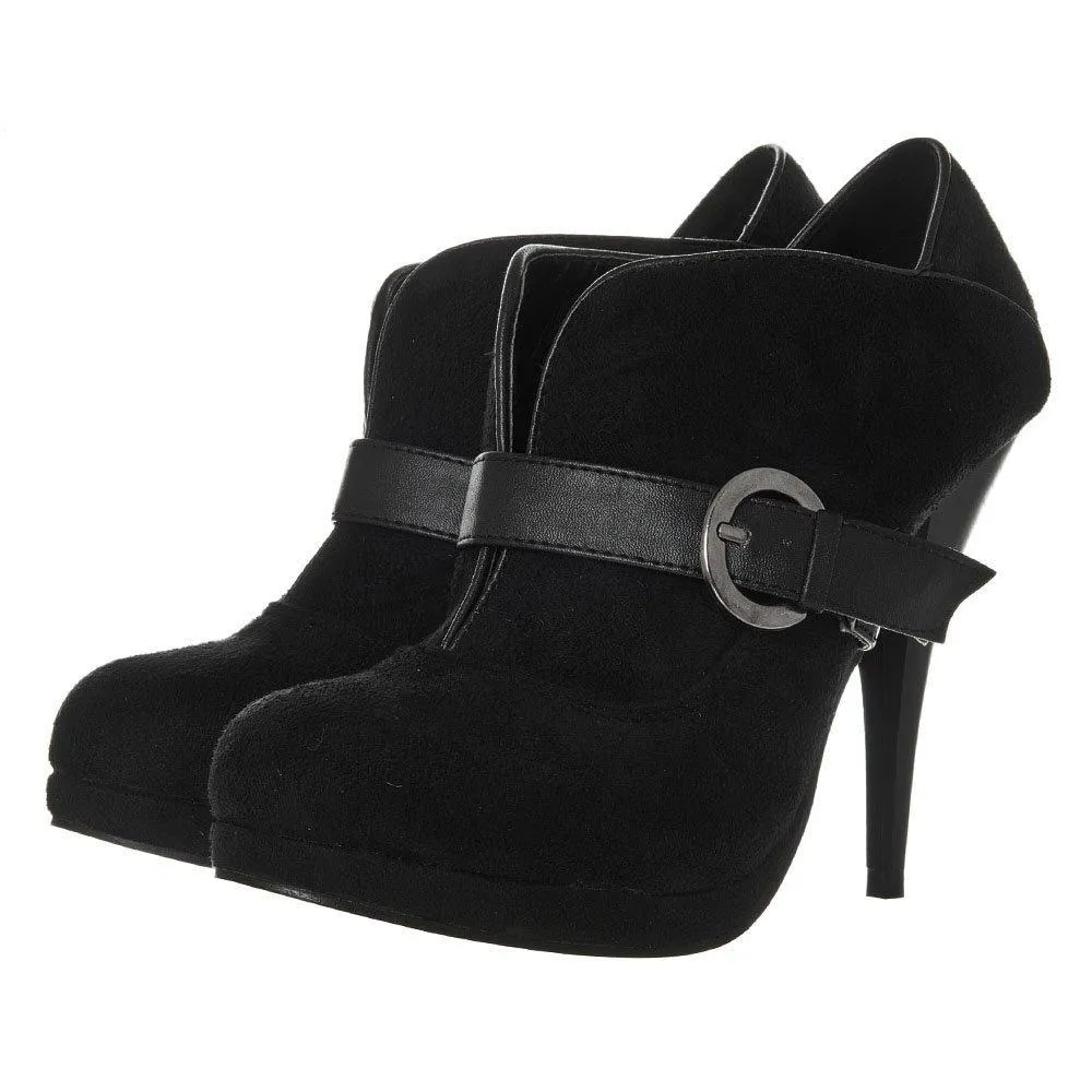 Gessica High Heel Platform Ankle Boot With Buckle On Side