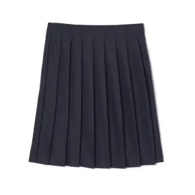 Girl's At The Knee Pleated Skirt - Plus Size - Navy