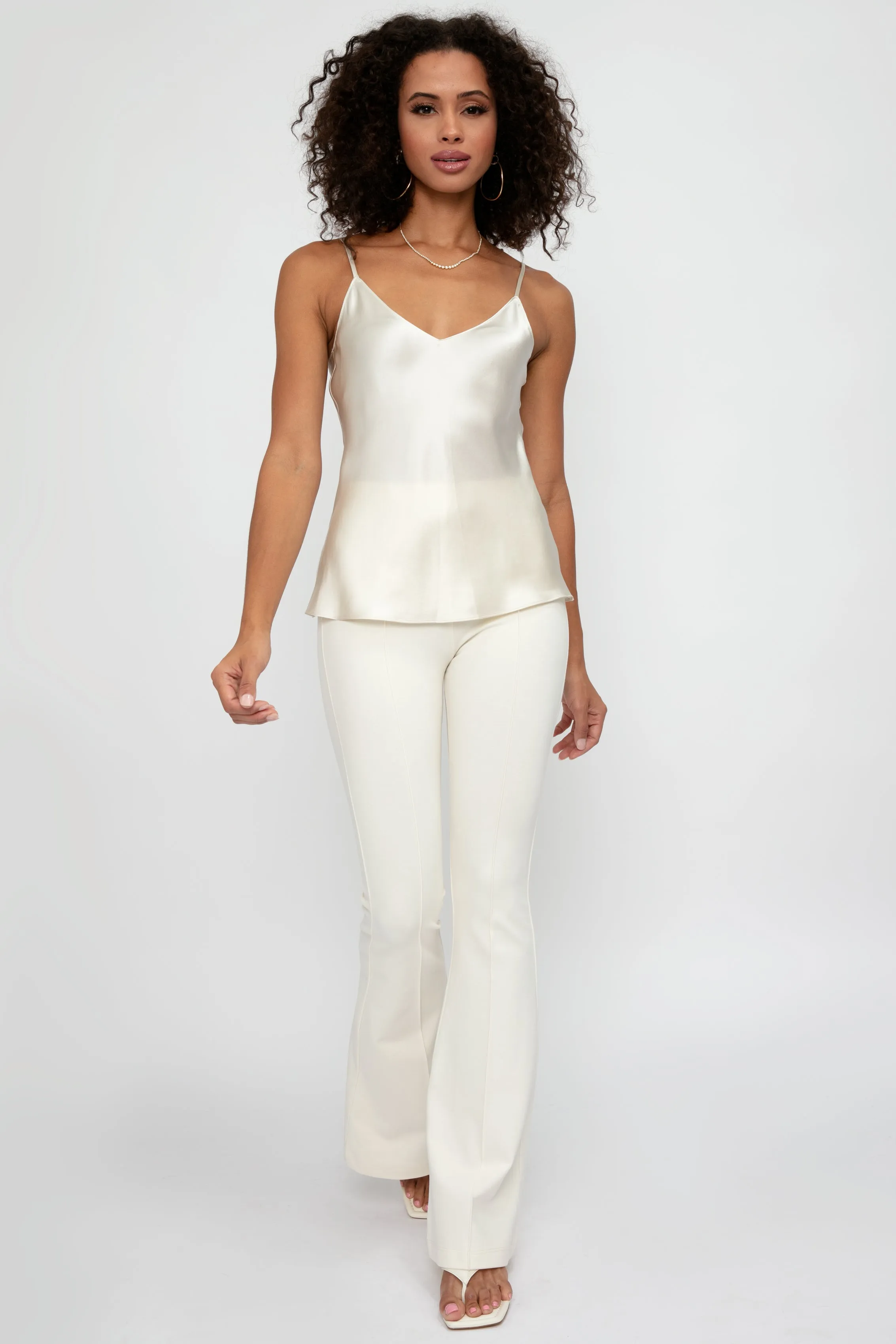 Gloria Silk Camisole in Gardenia