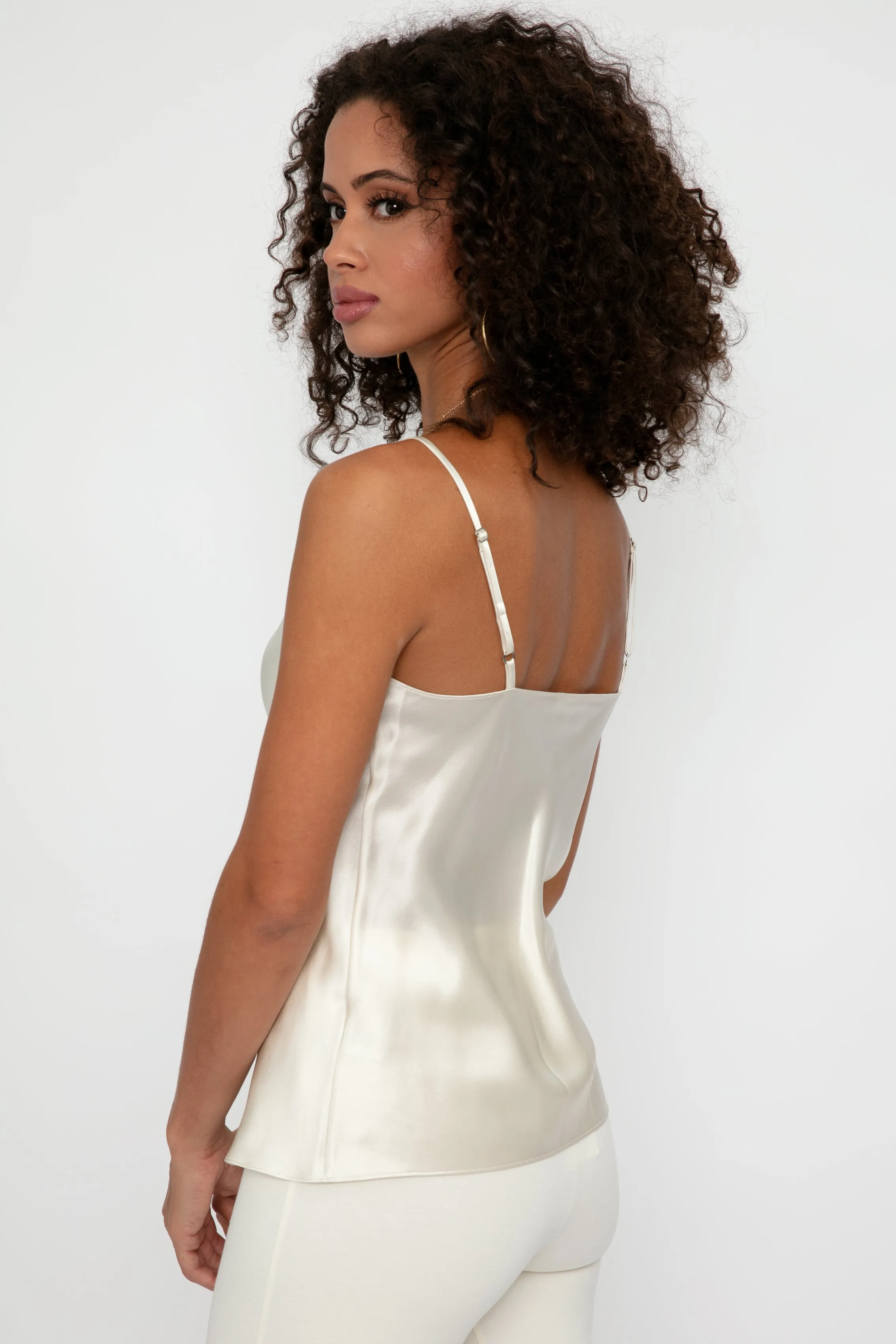 Gloria Silk Camisole in Gardenia