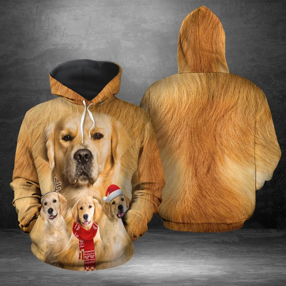 Golden Retriever Dog Christmas All Over Print 3D Hoodie For Men And Women, Best Gift For Dog lovers, Best Outfit Christmas