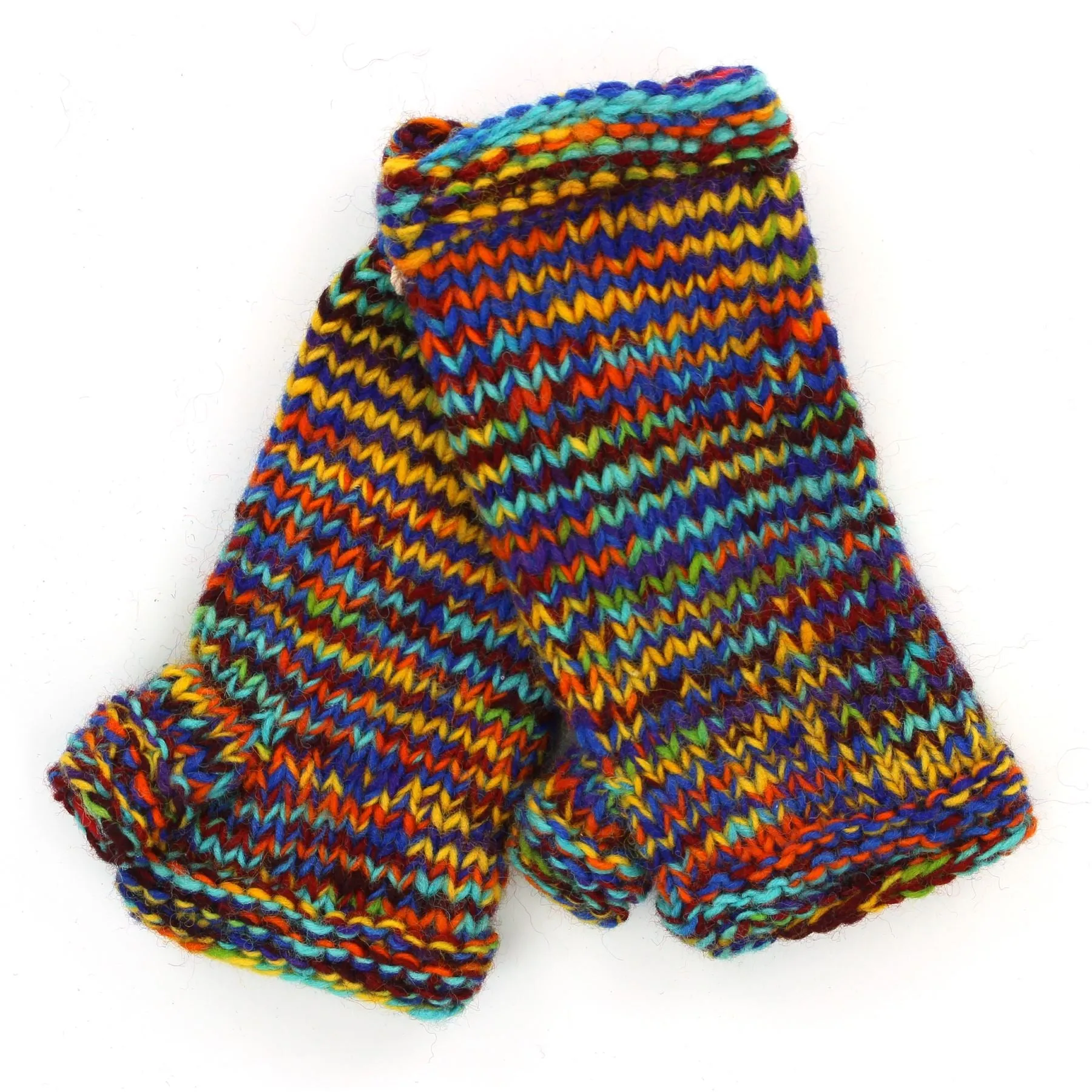 Hand Knitted Wool Arm Warmer - SD Rainbow