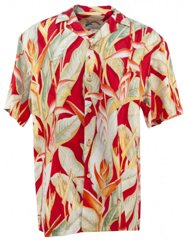 Heliconia Mens Shirt in Red