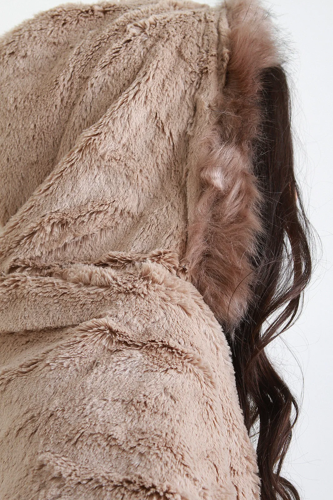 Hooded Fur Circle Scarf