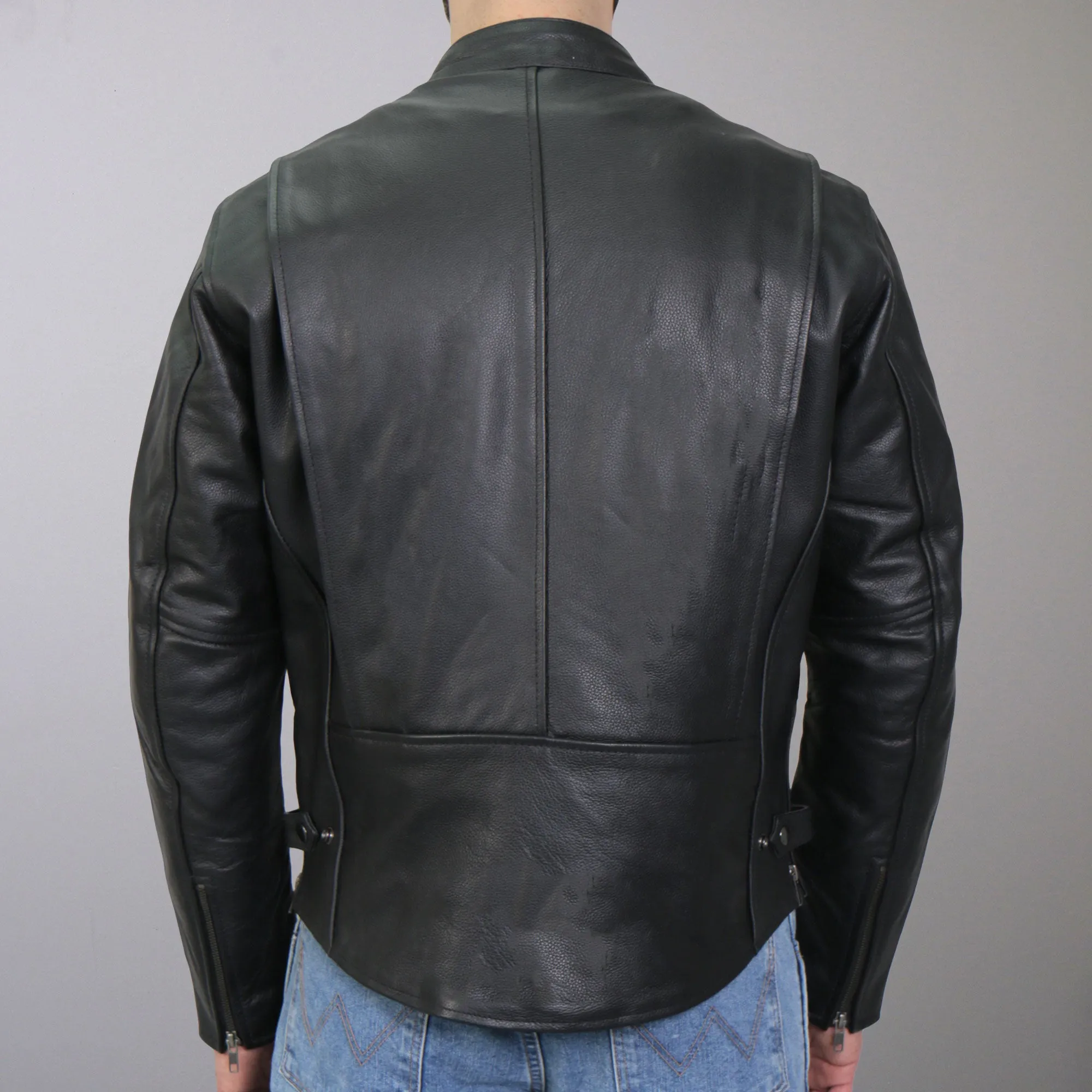 Hot Leathers JKM1027 Men’s Black ‘Carry and Conceal’ Leather Motorcycle Biker Jacket