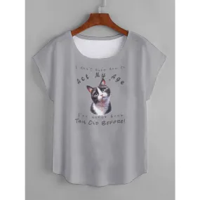 I Don't Know How to Act My Age Women's Tuxedo Cat T-shirt