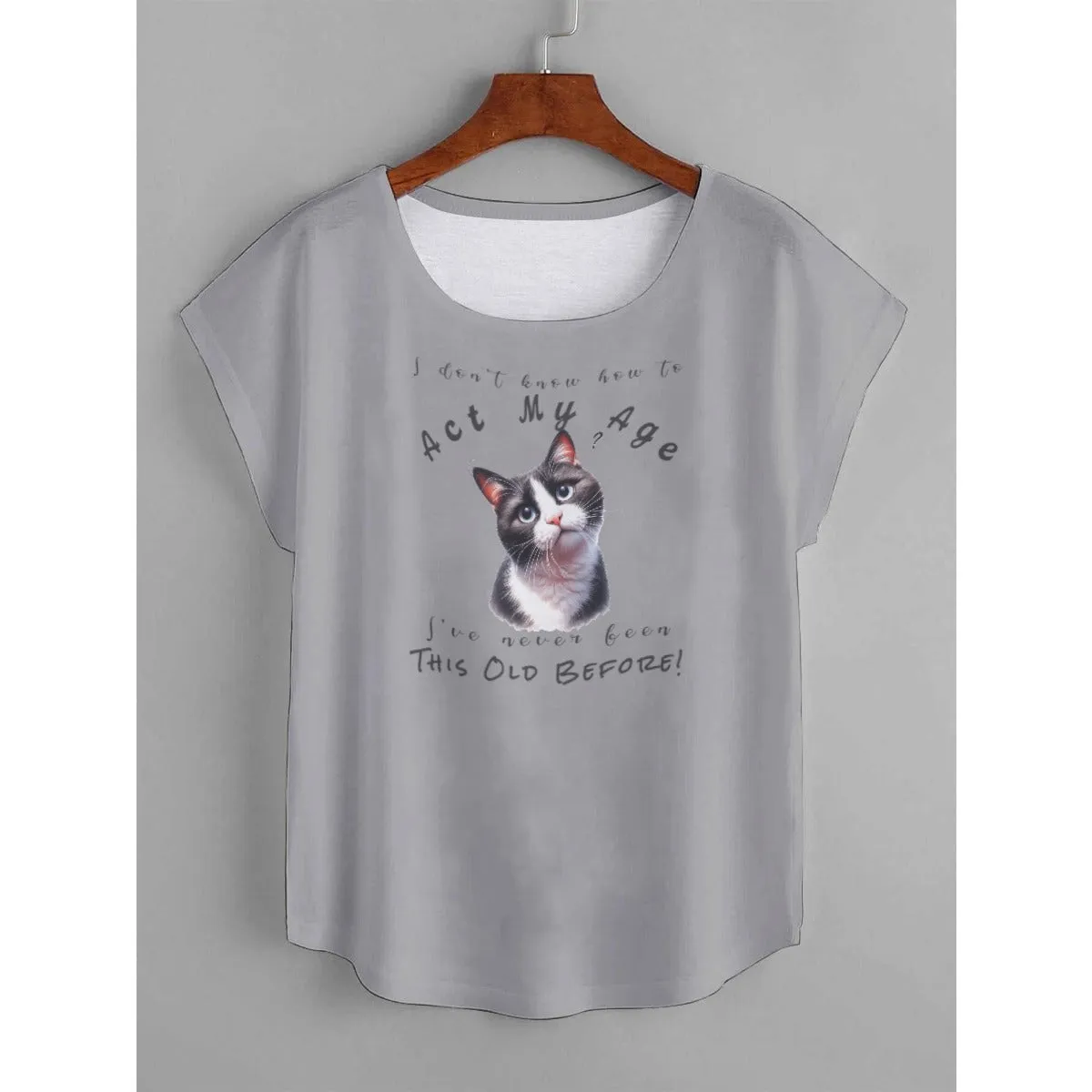 I Don't Know How to Act My Age Women's Tuxedo Cat T-shirt