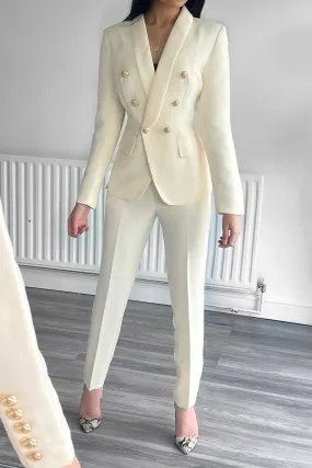 ICONIC BEIGE TWO PIECES SET BLAZER AND TROUSER