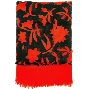 ISAAC MIZRAHI Floral Mix Scarf - Black & Red New w/ Tags