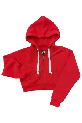 JUNIOR DYLAN CAMP ZIP CROP HOODIE- FINAL SALE