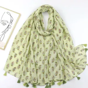 JY230502 Thorns flower printed voile scarf