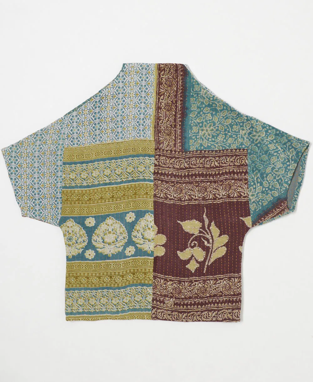 Kantha Cocoon Quilted Jacket - No. 240604 - Extra Small